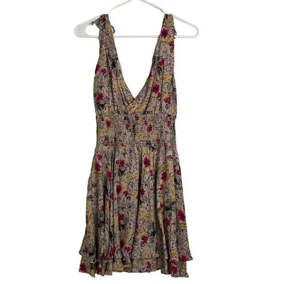 Parker Floral Cinched Waist Dress Size M - Picture 3 of 7